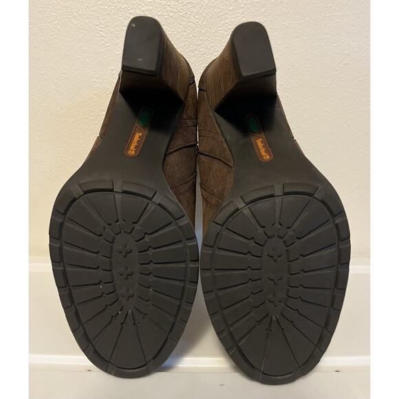 Timberland Earthkeepers Boots Stratham Block Heels Brown Nubuck Leather Size 8.5 - Picture 14 of 14